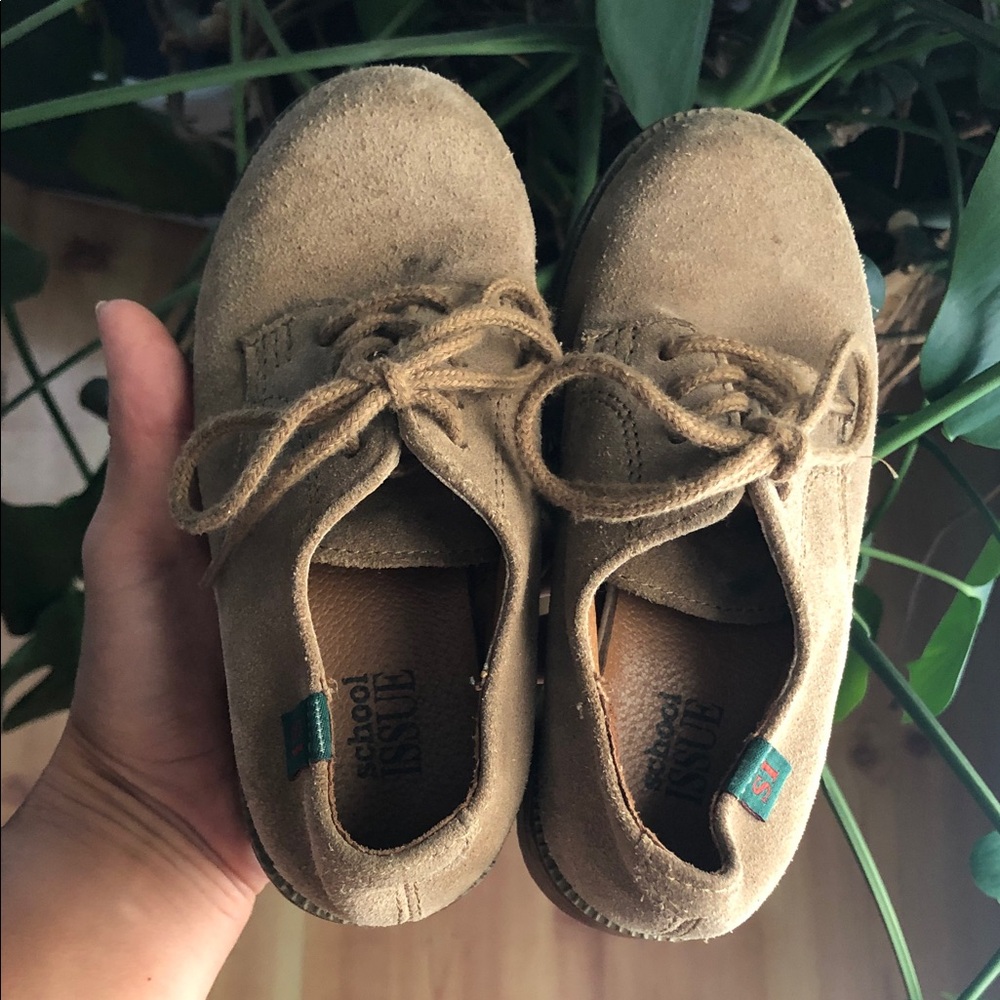 Kids Brown Genuine Suede Lace-Up Shoes